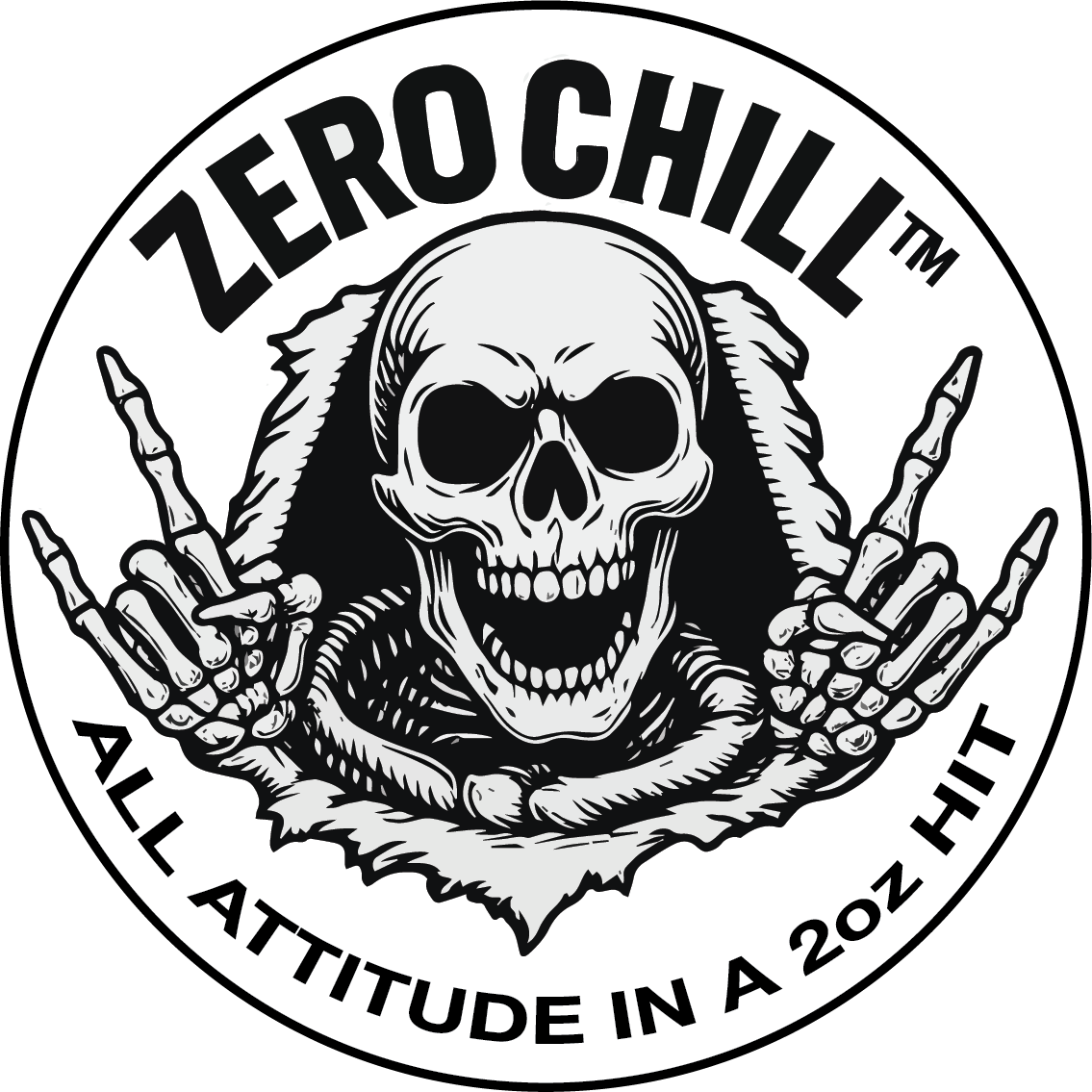 Zero Chill™ Retro Ripper Skull Sticker™